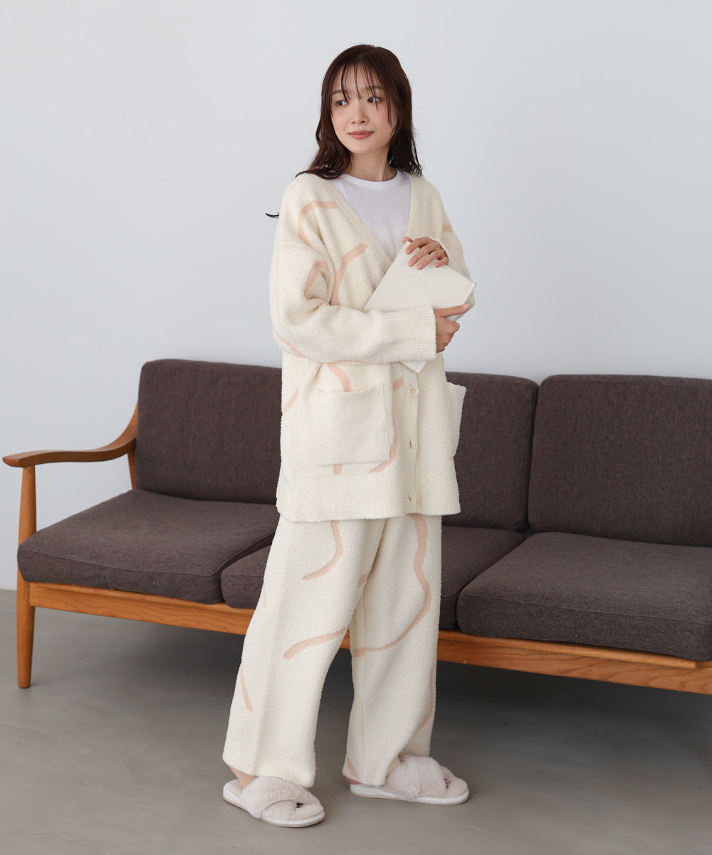 ウェーブモチーフふわもちカーディガン