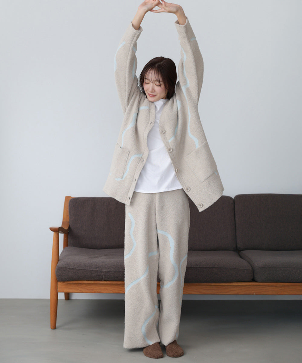 ウェーブモチーフふわもちカーディガン