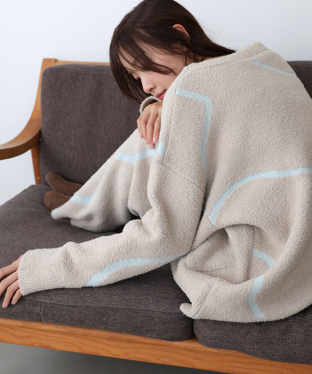 ウェーブモチーフふわもちカーディガン