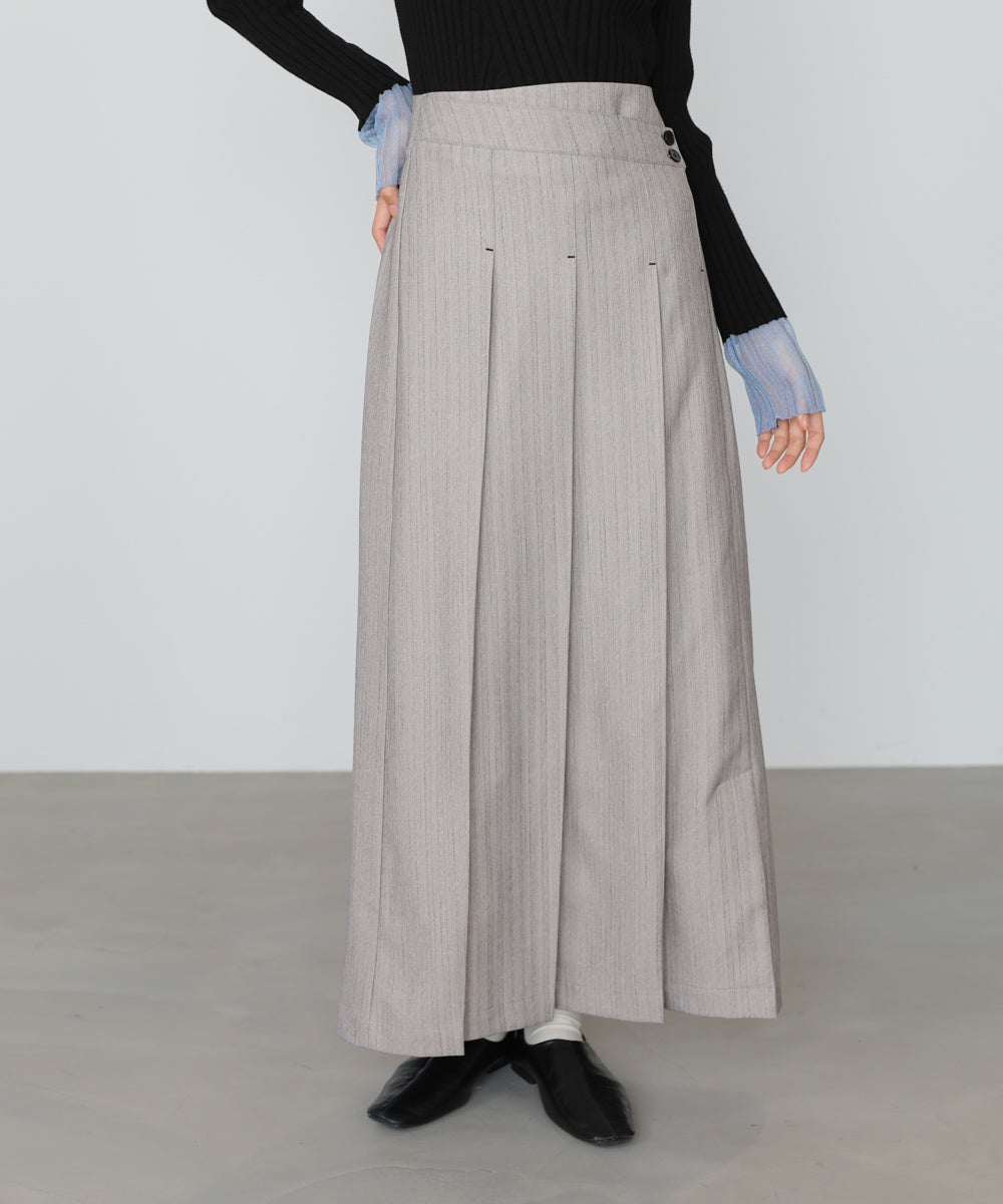 ピンストライプサイドプリーツスカート