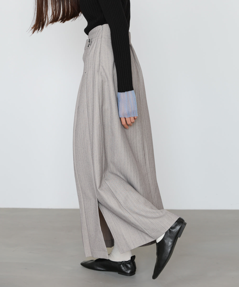 ピンストライプサイドプリーツスカート