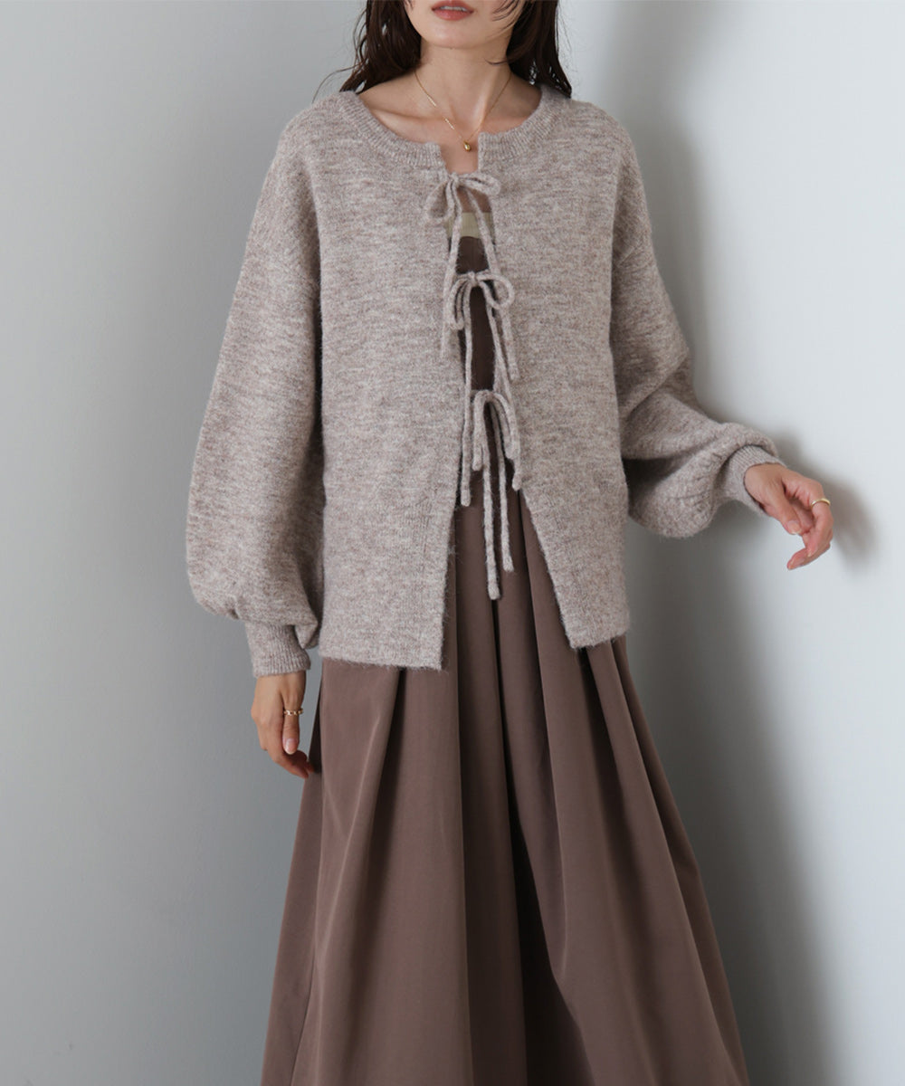 前後2WAYニットトップス+タックキャミワンピース