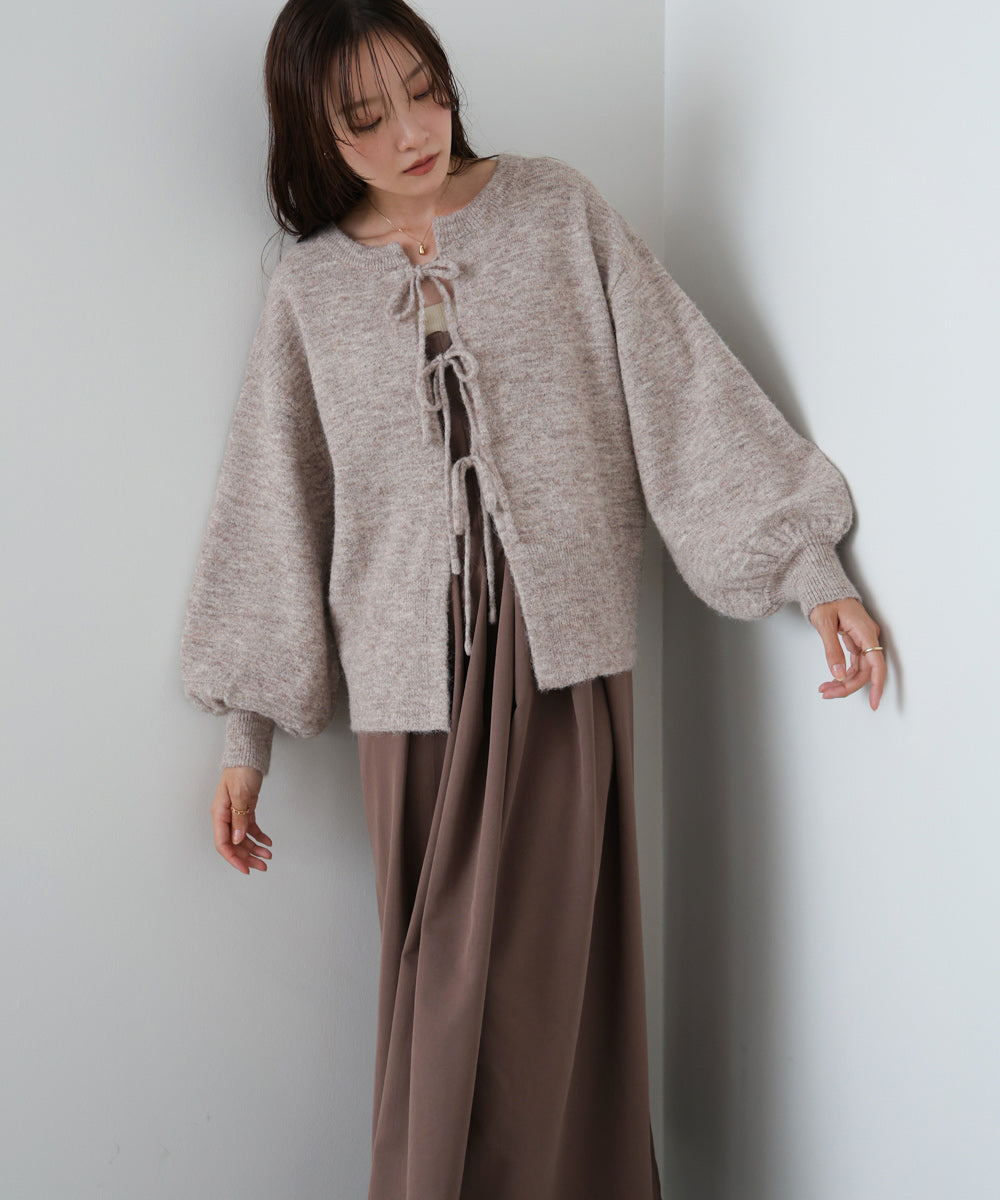 前後2WAYニットトップス+タックキャミワンピース