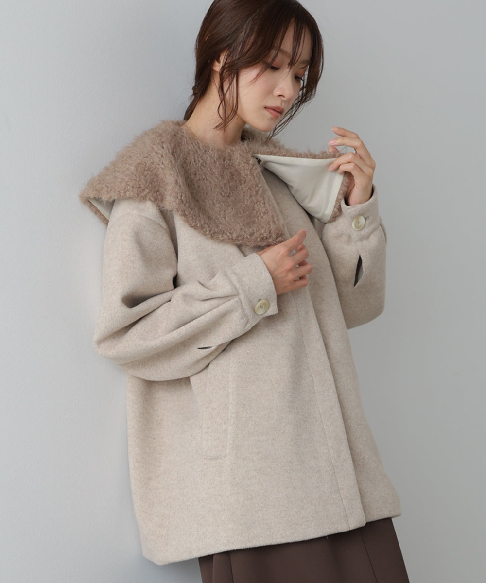 2WAYビッグカラーハーフコート