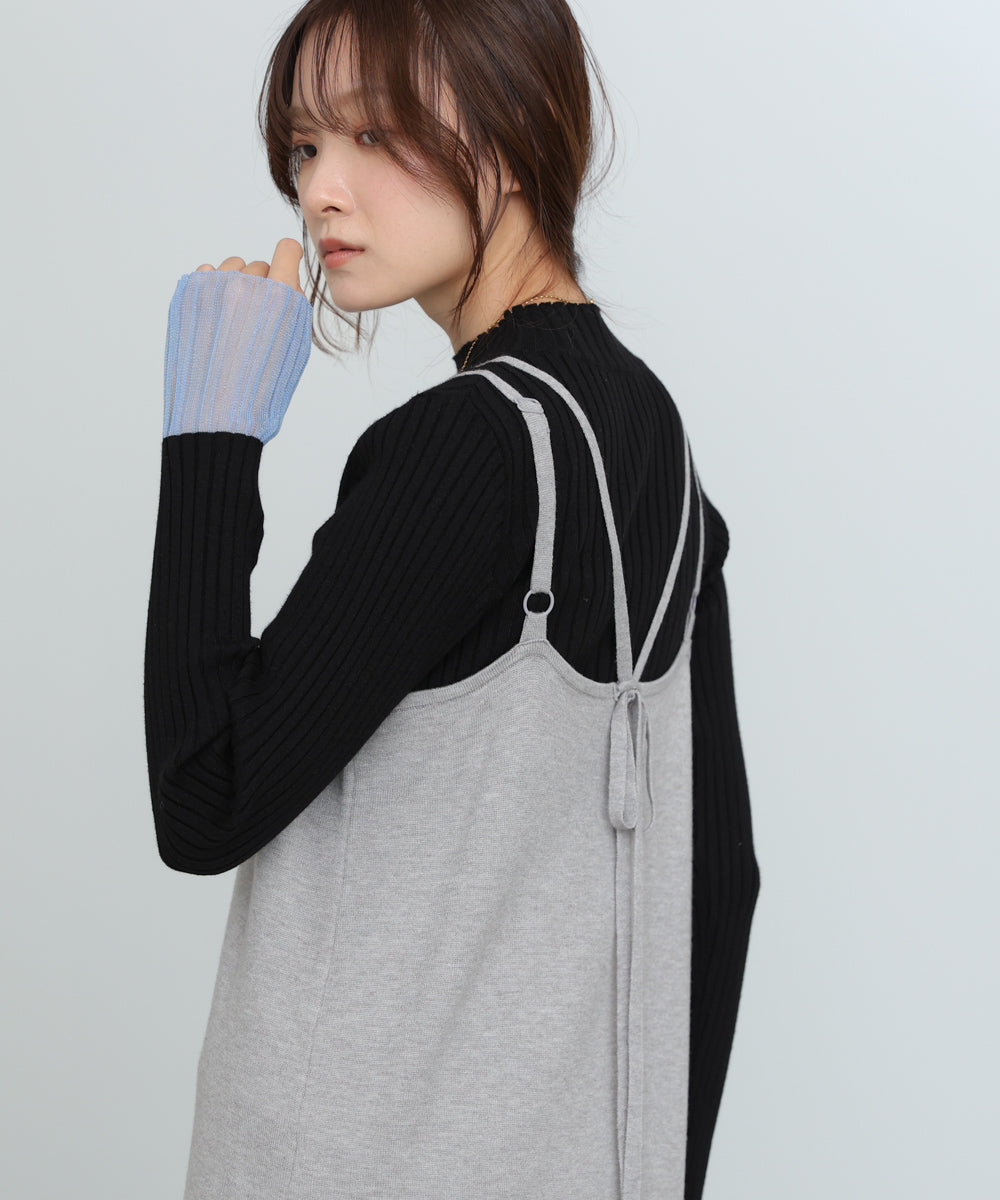 前後2WAYニットカーディガン+ニットキャミワンピース