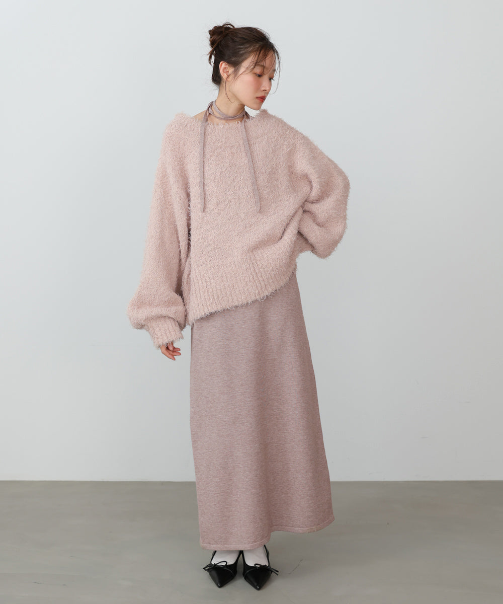 前後2WAYニットカーディガン+ニットキャミワンピース