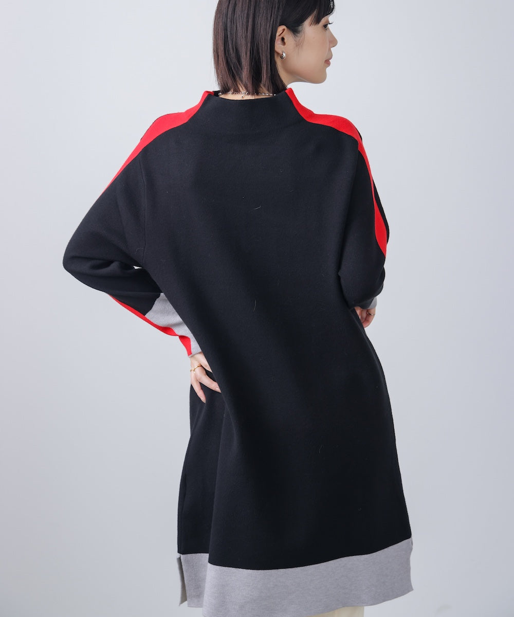袖ラインハーフZIPUP チュニック