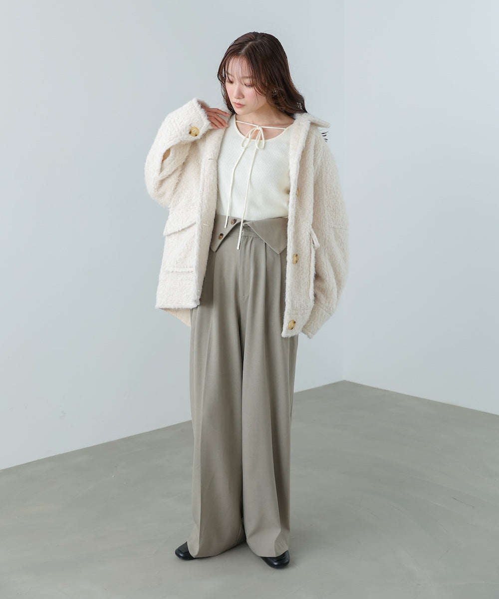 スリットニットトップス