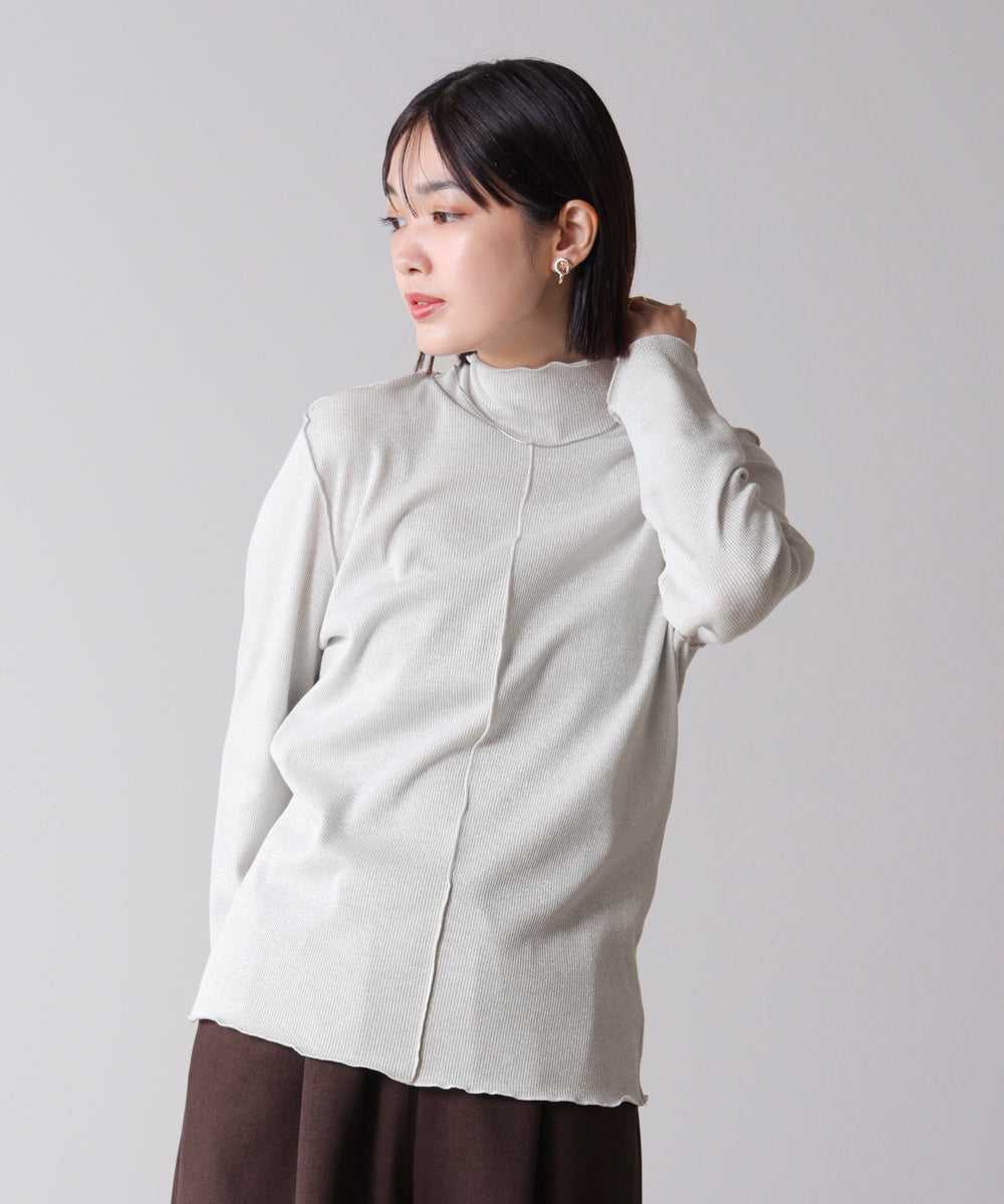 ラメカットソーハイネックインナー