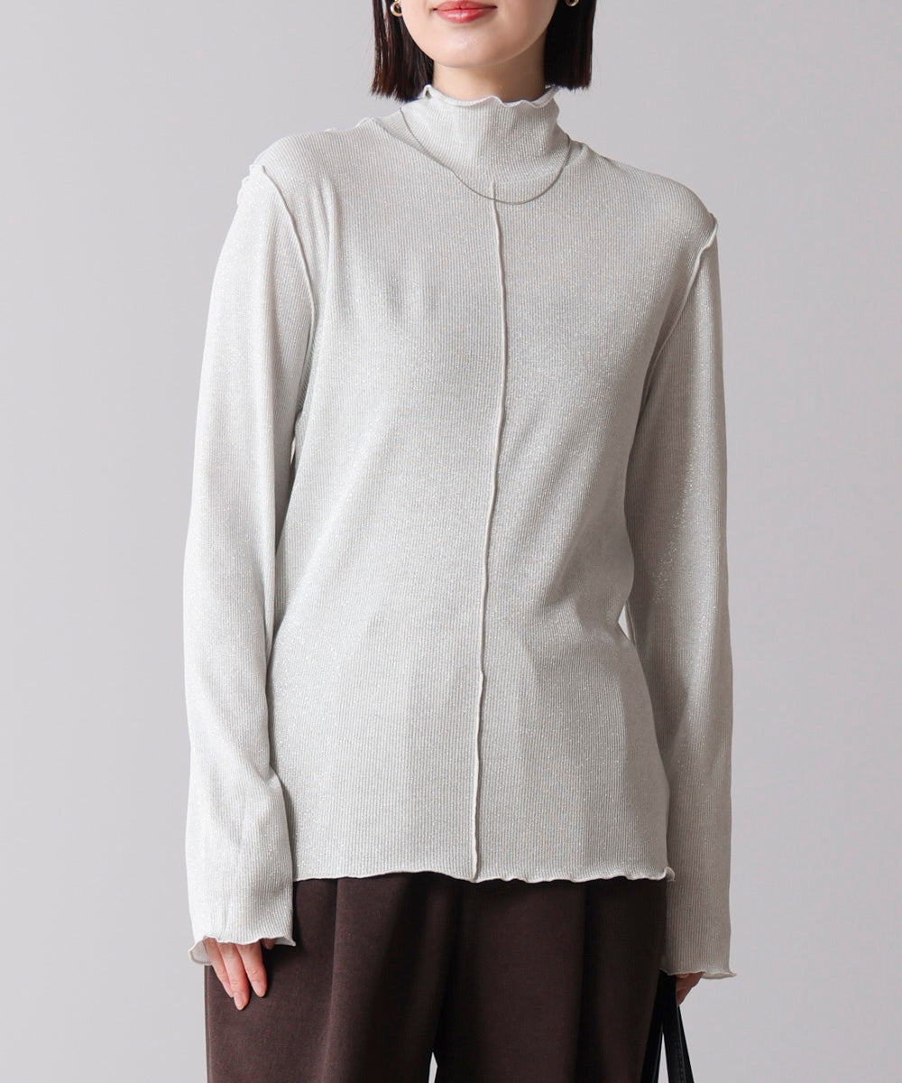 ラメカットソーハイネックインナー