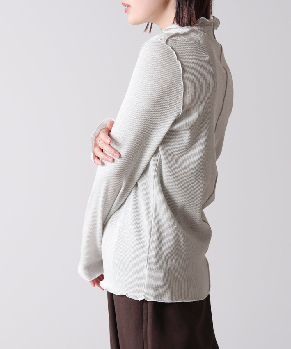 ラメカットソーハイネックインナー