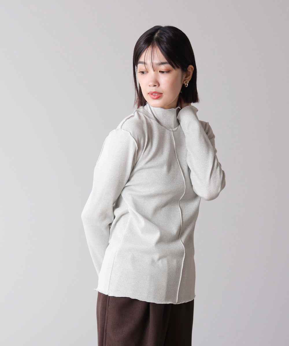 ラメカットソーハイネックインナー