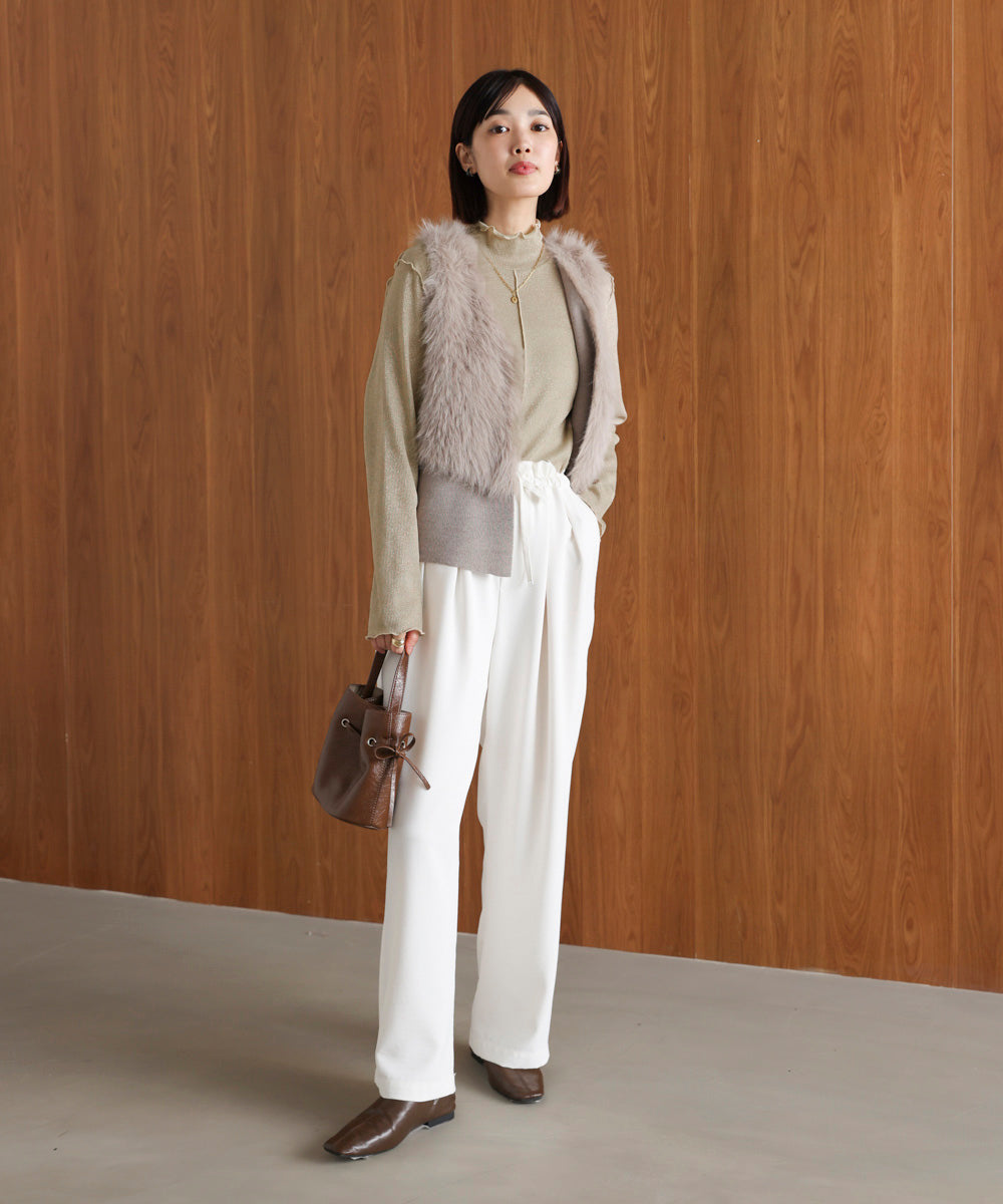 ラメカットソーハイネックインナー