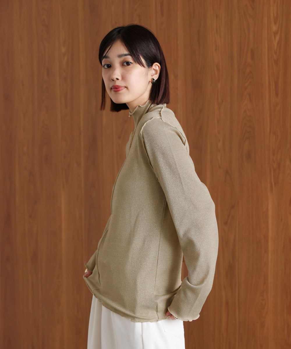 ラメカットソーハイネックインナー