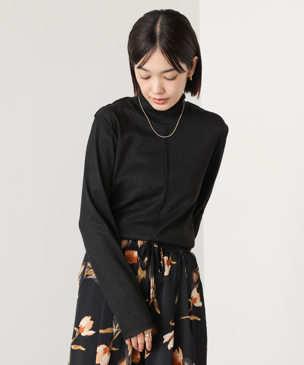 ラメカットソーハイネックインナー