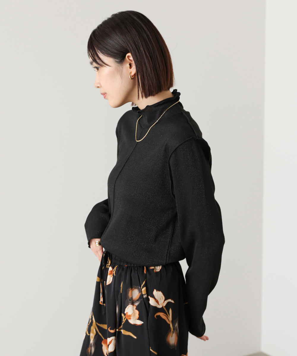 ラメカットソーハイネックインナー