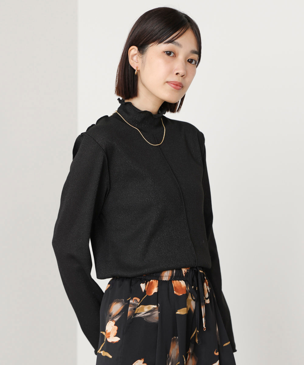 ラメカットソーハイネックインナー