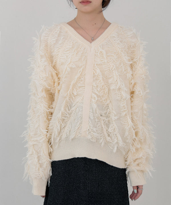 前後2WAYシャギーニットトップス