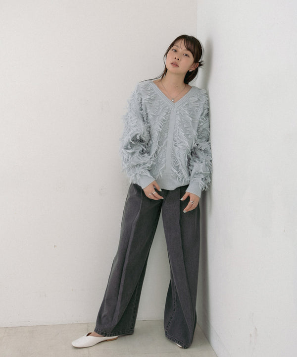 前後2WAYシャギーニットトップス