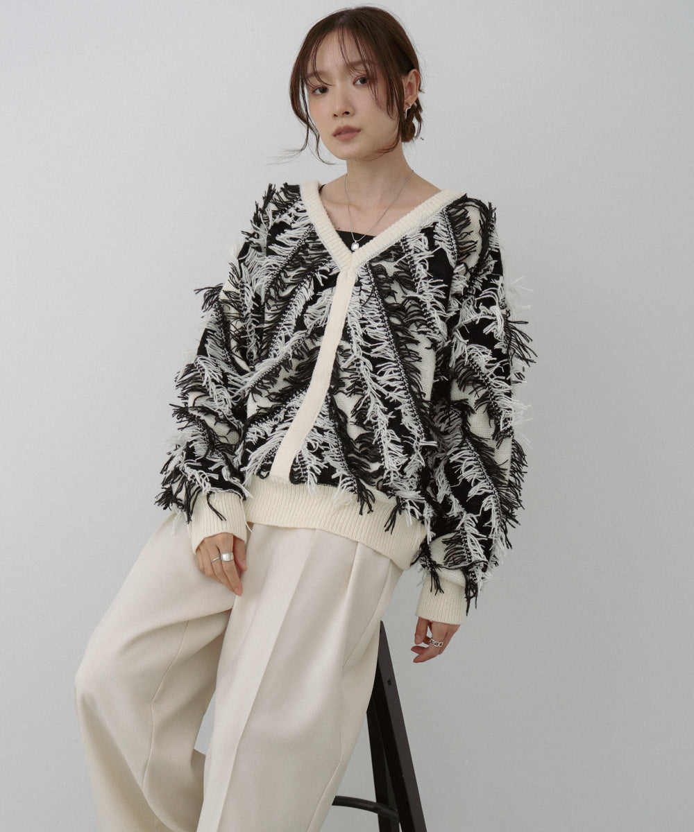 前後2WAYシャギーニットトップス