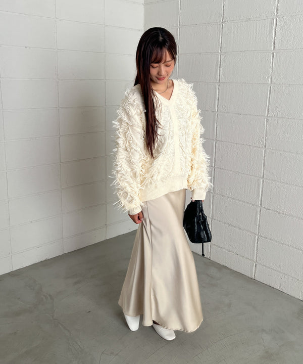 前後2WAYシャギーニットトップス