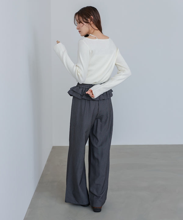 ショルダースリットニットトップス