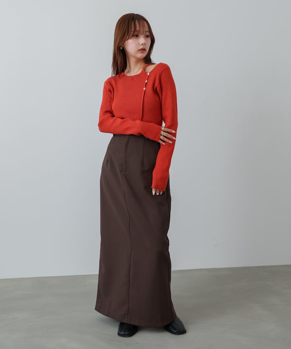 ショルダースリットニットトップス