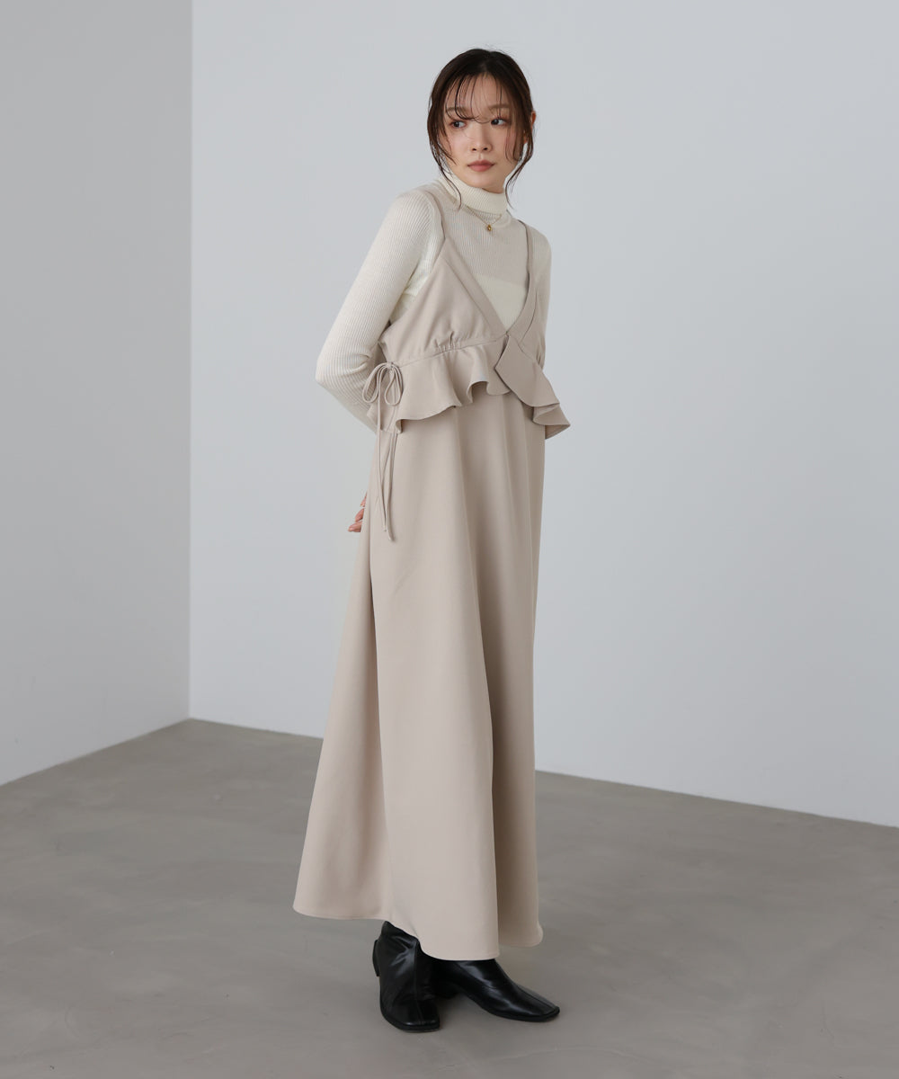 ペプラムキャミワンピース