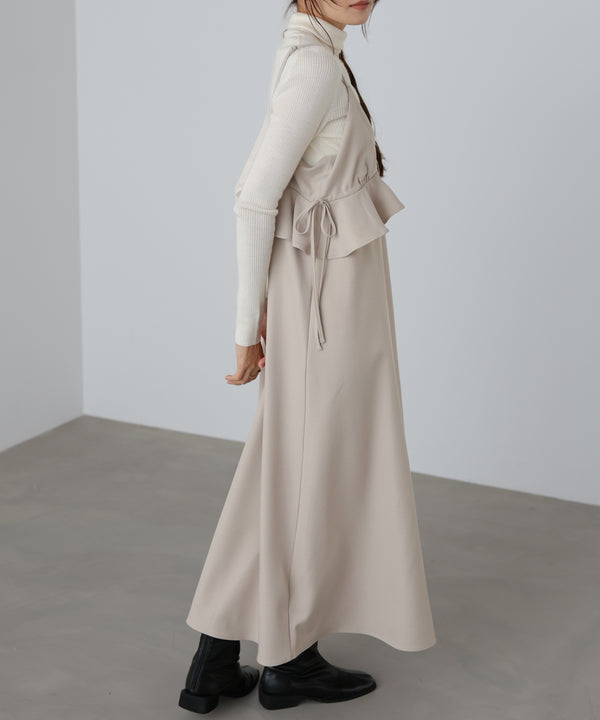 ペプラムキャミワンピース