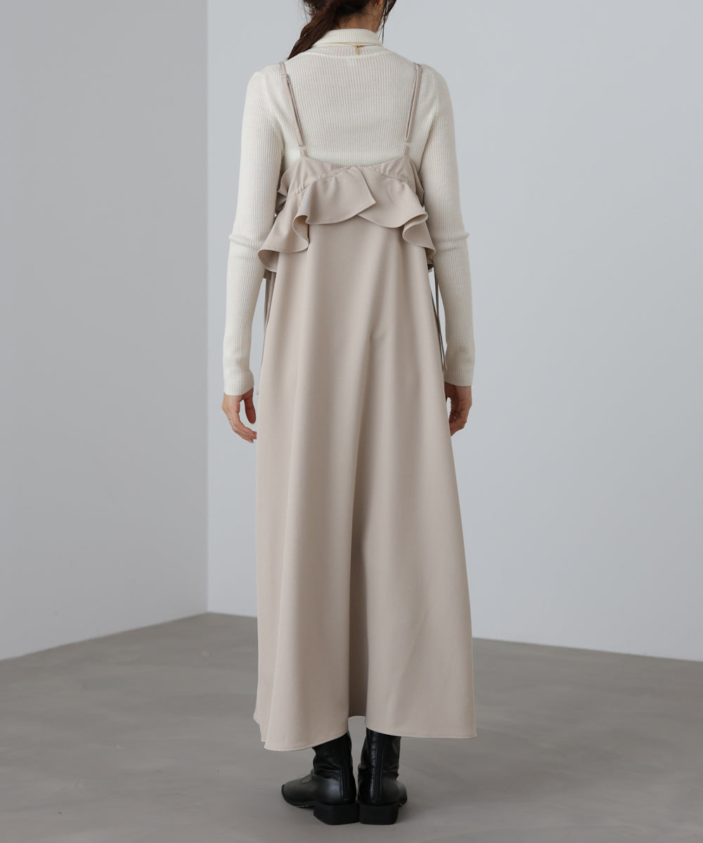 ペプラムキャミワンピース