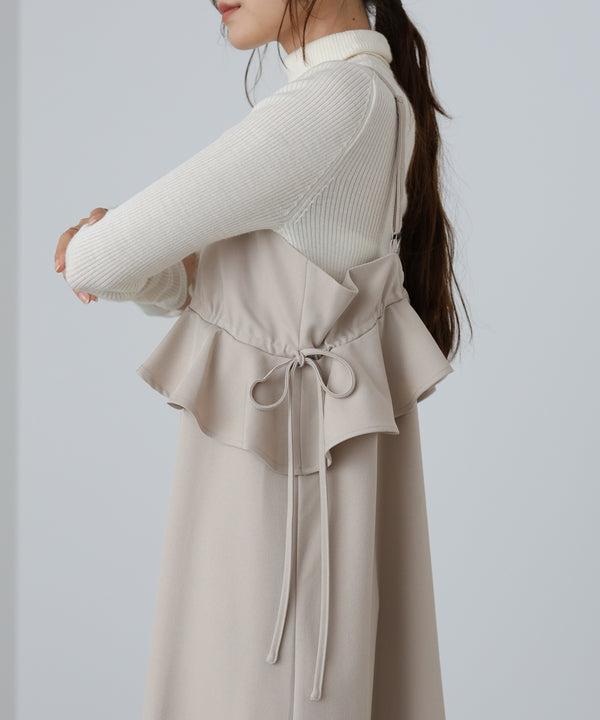 ペプラムキャミワンピース