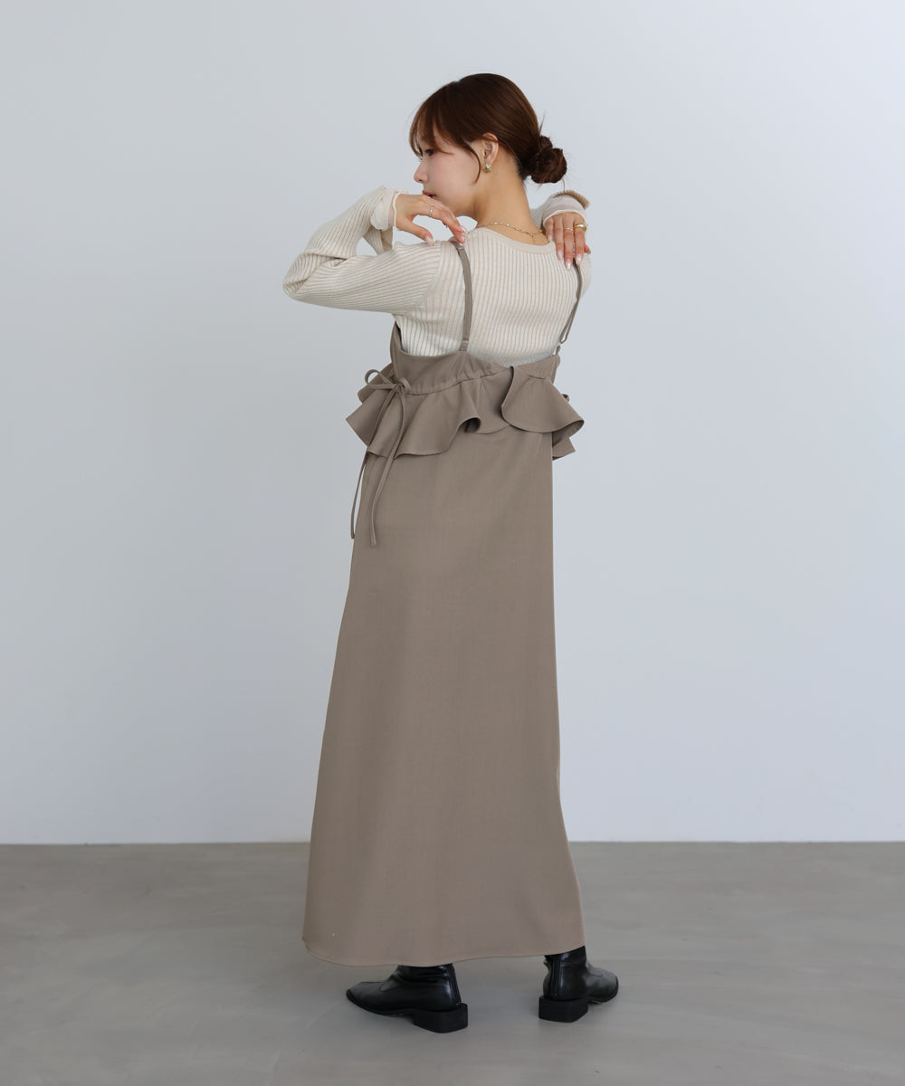 ペプラムキャミワンピース