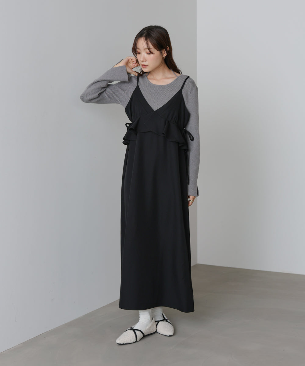 ペプラムキャミワンピース