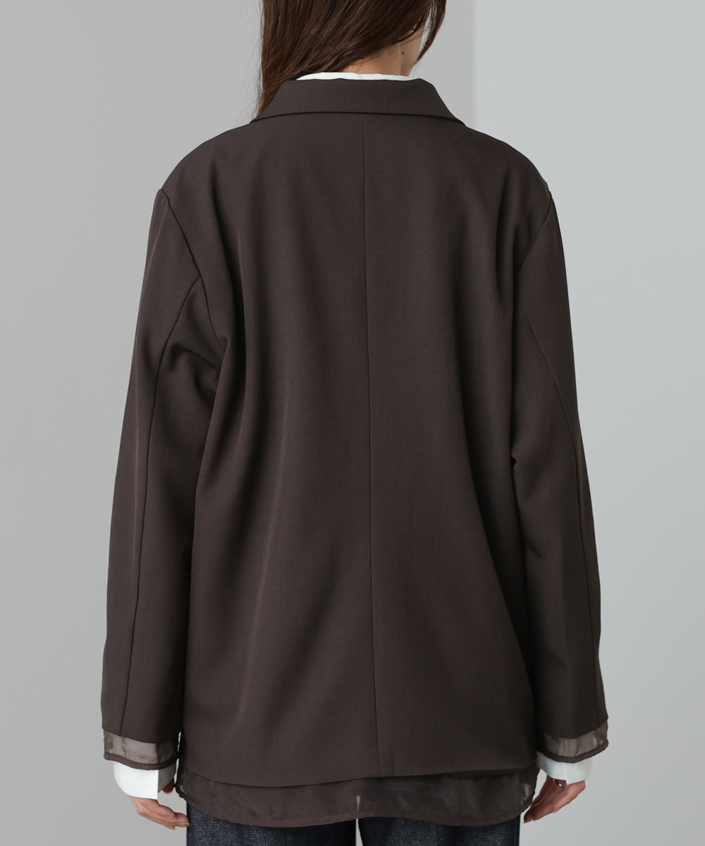 シアー切替ダブルテーラードジャケット