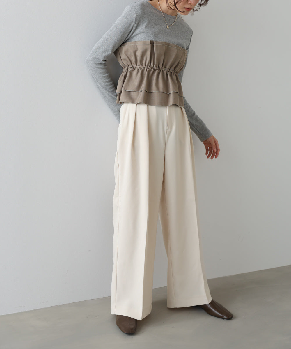 ツータックワイドパンツ