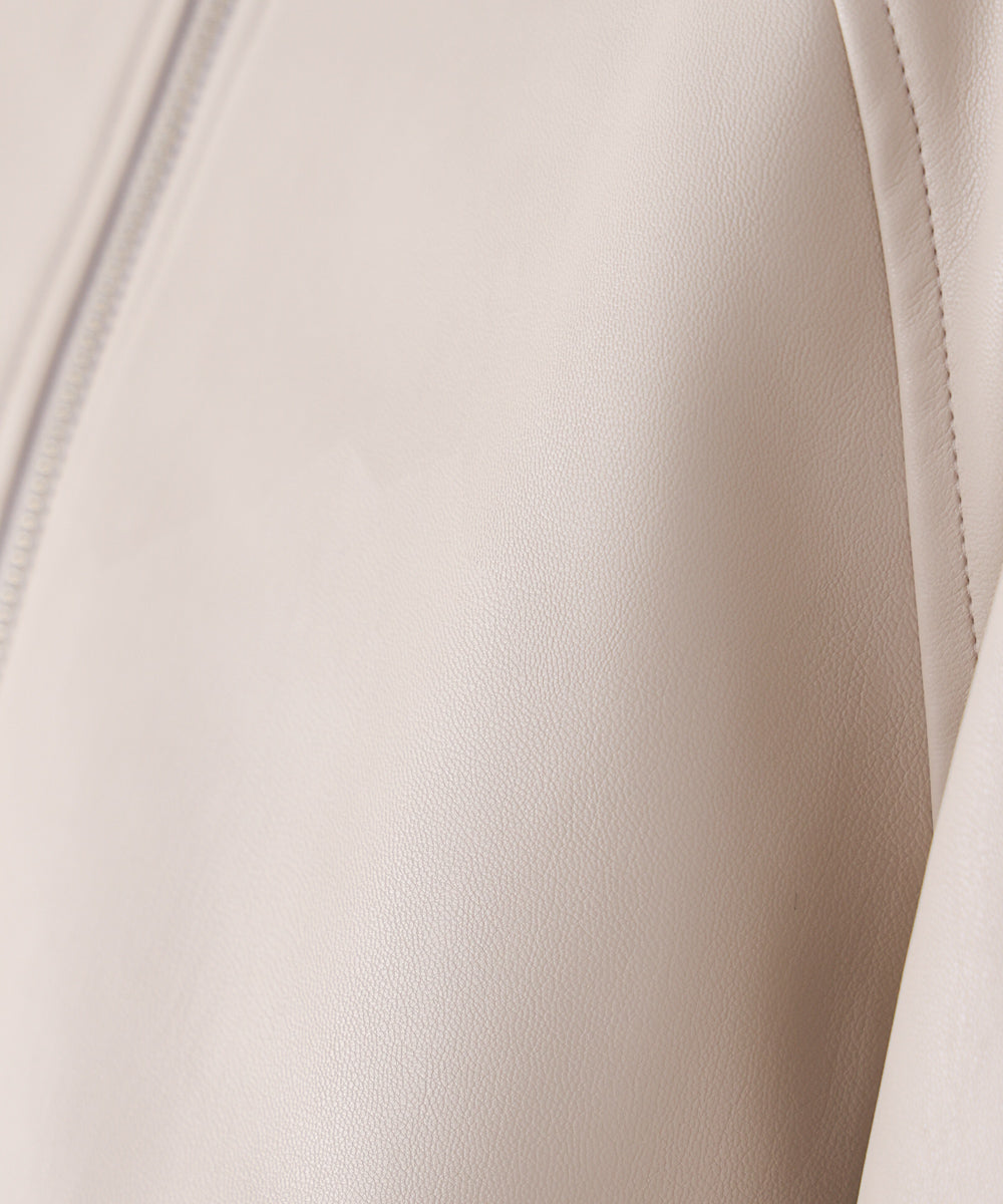 フレアスリーブフェイクレザージャケット