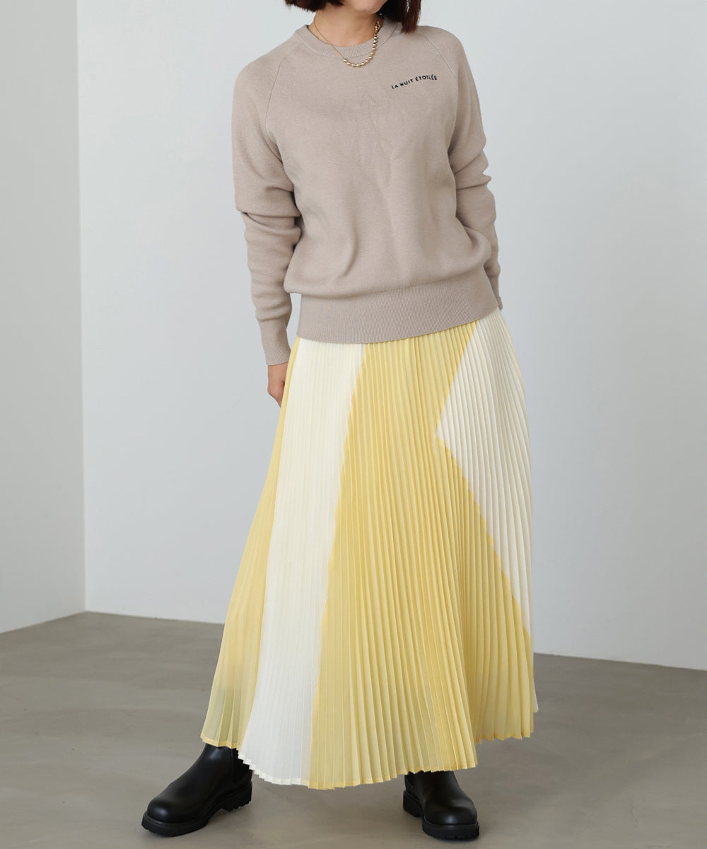 バイカラープリーツスカート