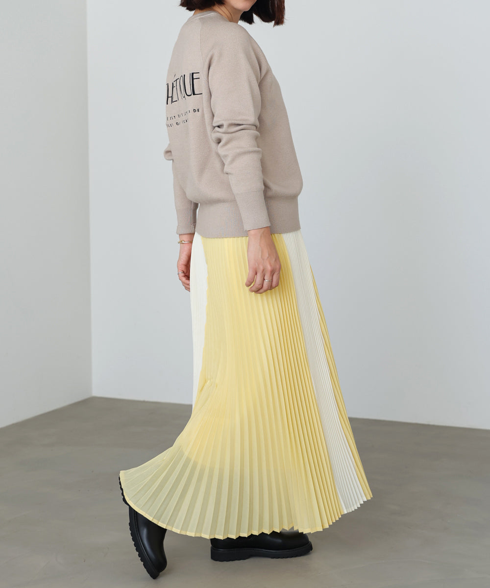バイカラープリーツスカート