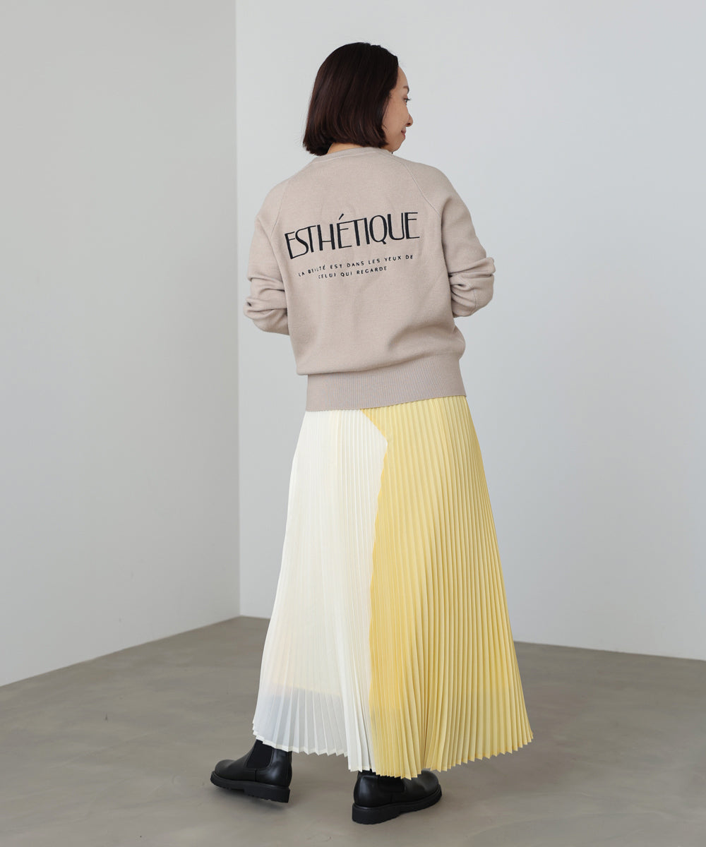 バイカラープリーツスカート