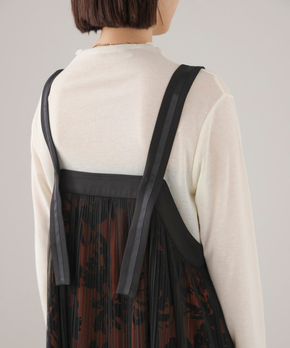 フロッキー花柄ジャンパースカート