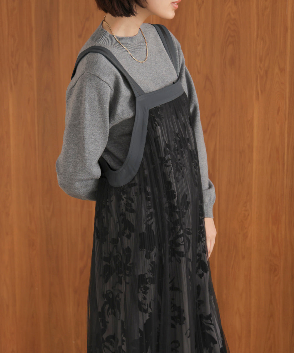 フロッキー花柄ジャンパースカート