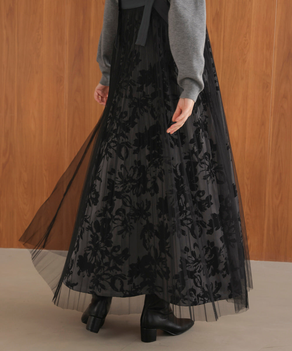 フロッキー花柄ジャンパースカート