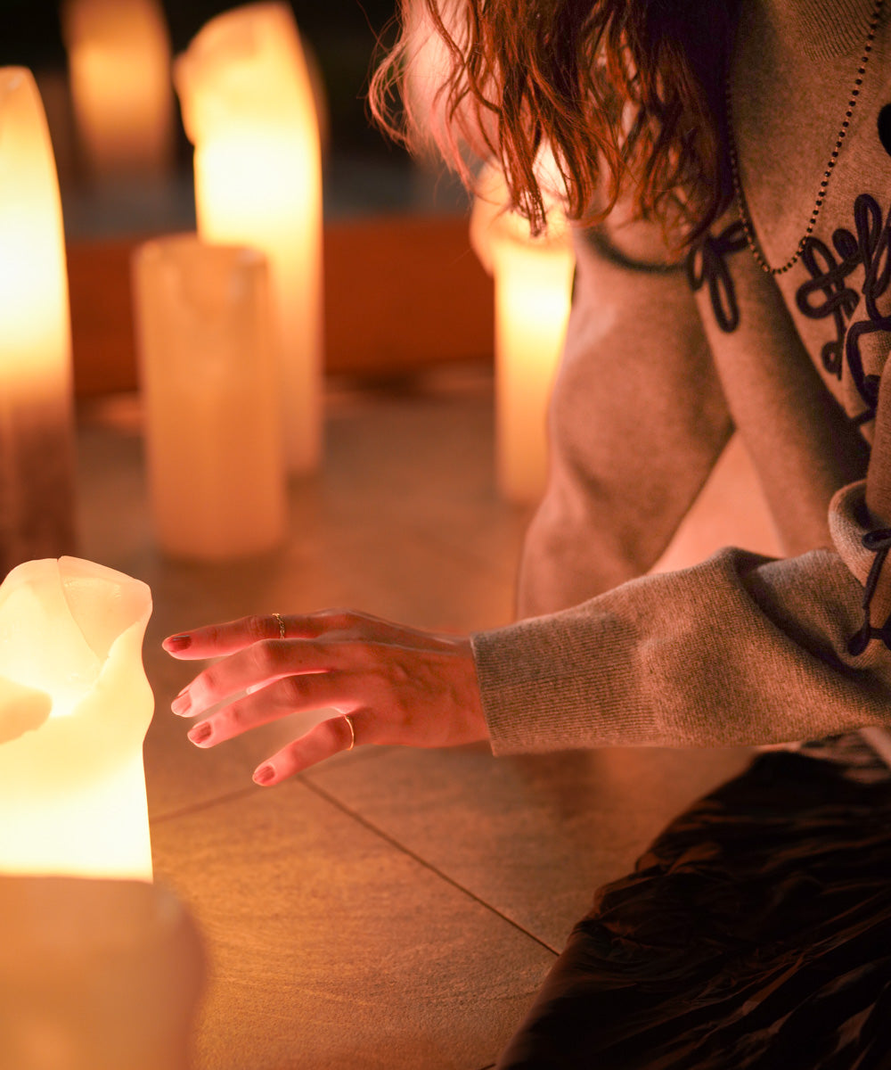 コード刺繍ハイネックチュニック