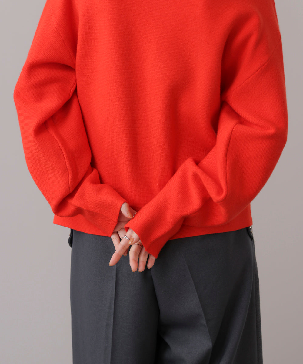 袖バルーンジャガードニットプルオーバー