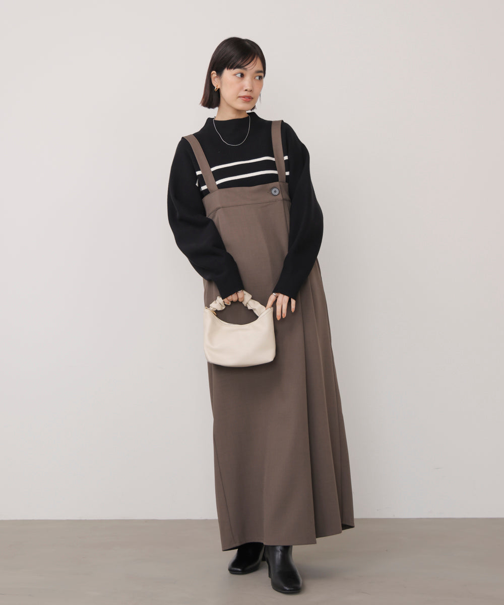 袖バルーンジャガードニットプルオーバー