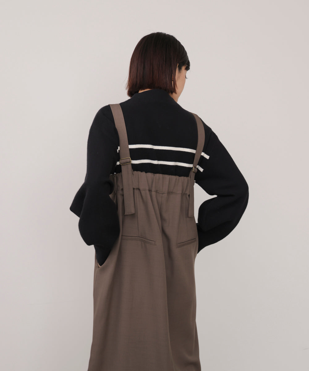 袖バルーンジャガードニットプルオーバー