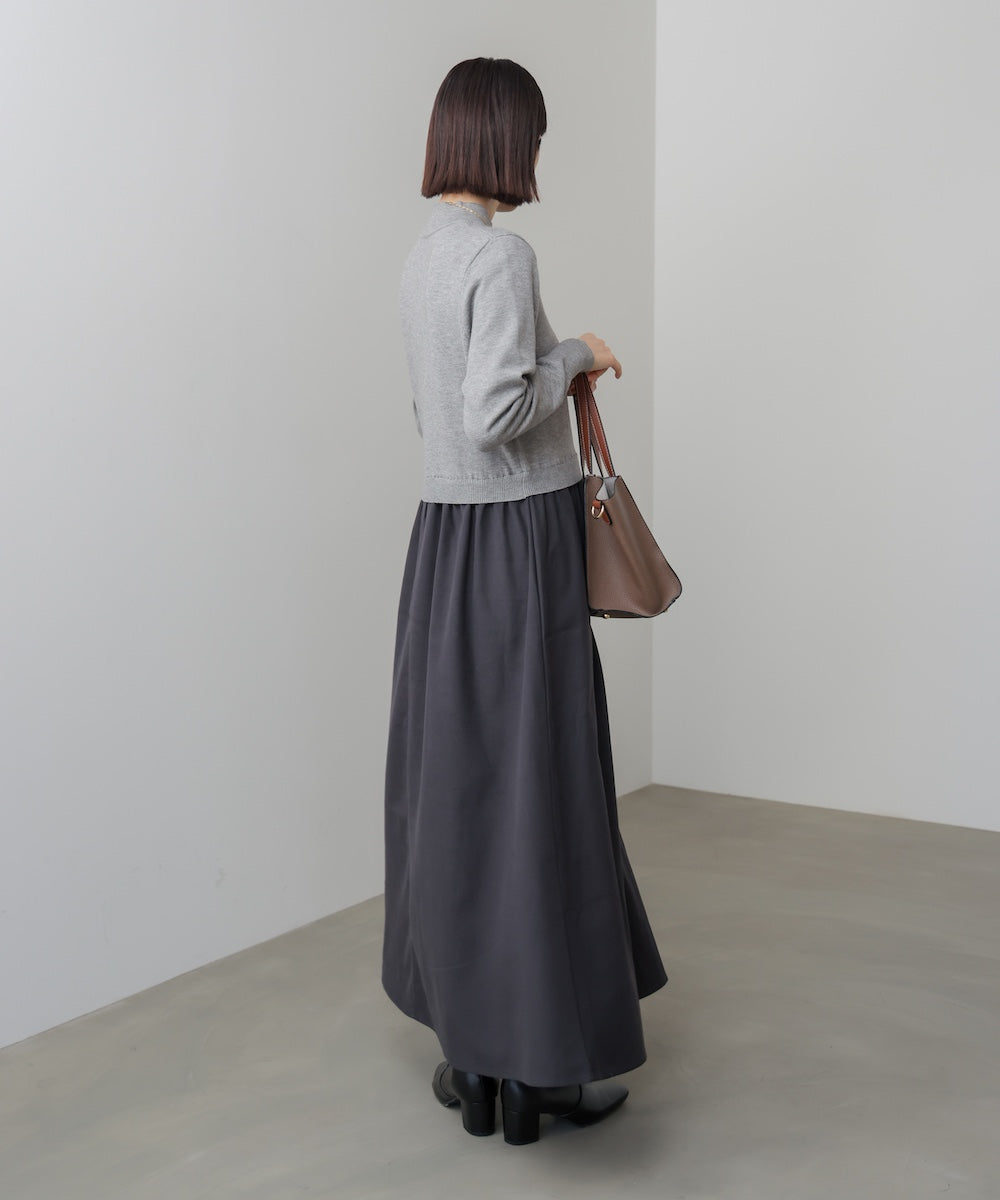 布帛ドッキングニットワンピース