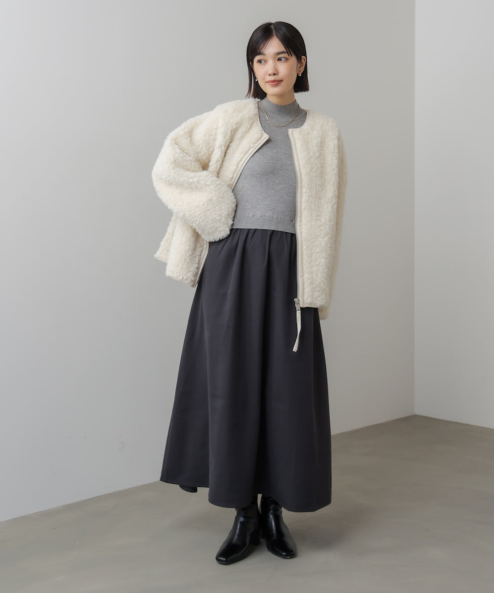 布帛ドッキングニットワンピース