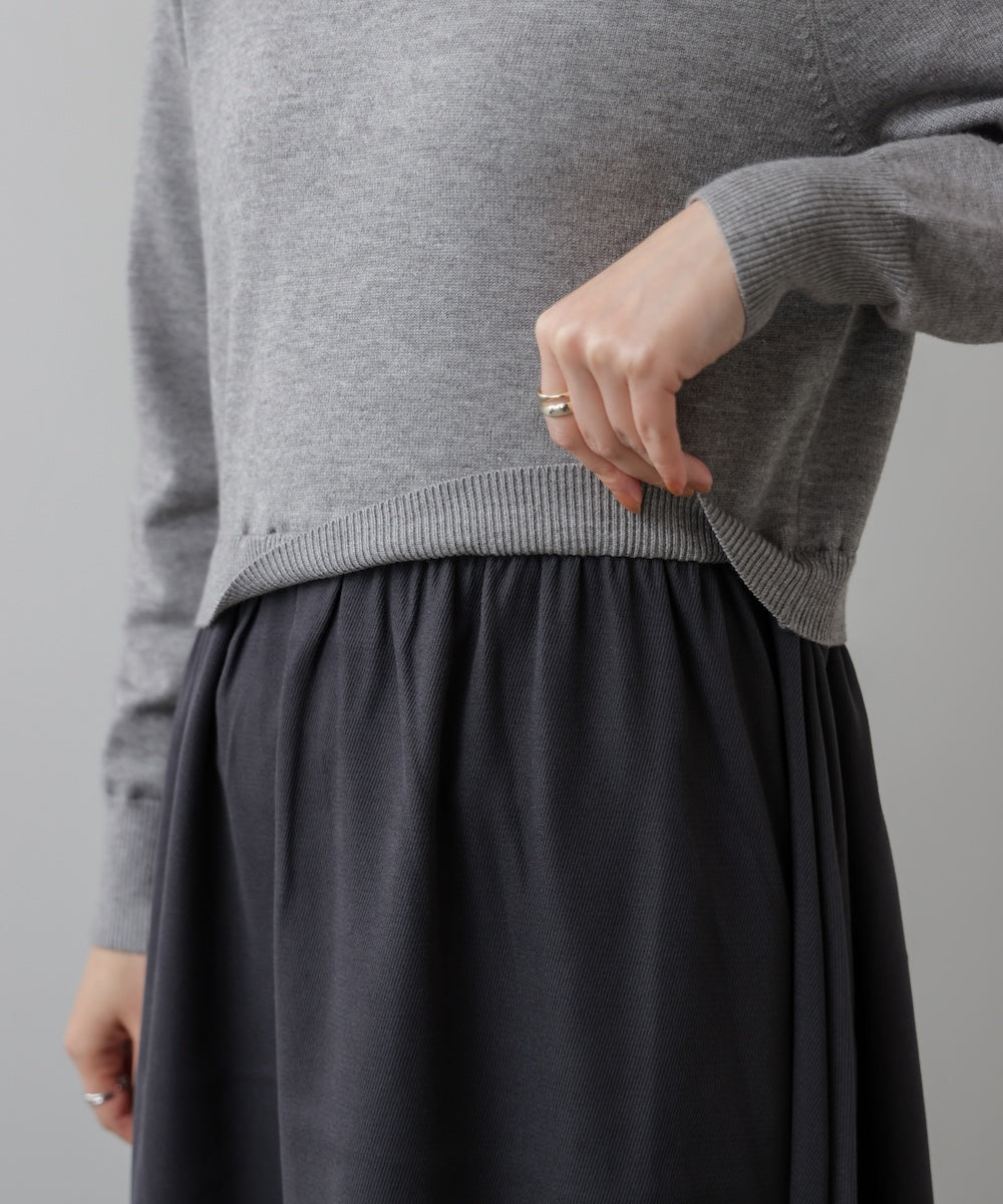 布帛ドッキングニットワンピース