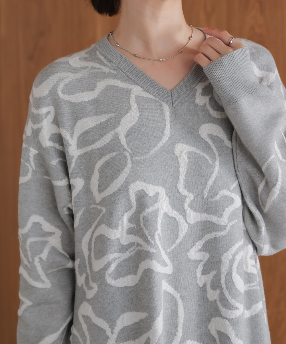 袋ジャガード柄マキシワンピース